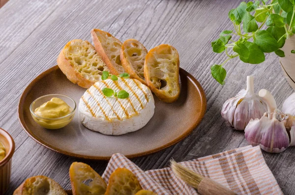 Dijon hardalı ile ızgara peyniri — Stok fotoğraf