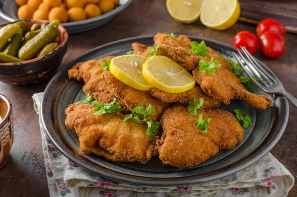 Homemade Breaded German Weiner — Stock Photo, Image