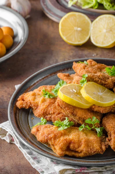 Homemade Breaded German Weiner — Stock Photo, Image