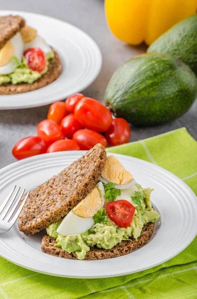 Gezond brood met avocado-spread — Stockfoto
