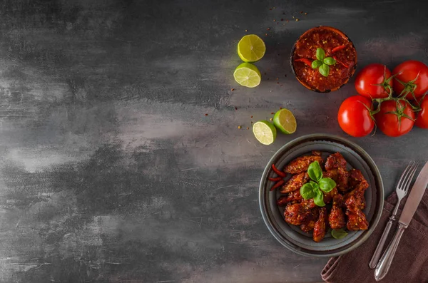 Chicken wings hot sauce — Stock Photo, Image