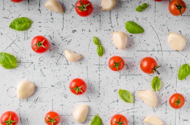 Domates sarımsak fesleğen arka plan