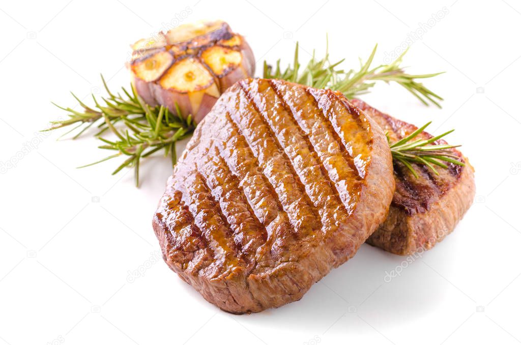 Steak with garlic, pepper and herbs