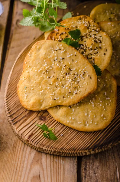 Homemade crackers, baked in oven — Stock Photo, Image