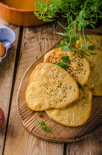 Homemade crackers, baked in oven — Stock Photo, Image