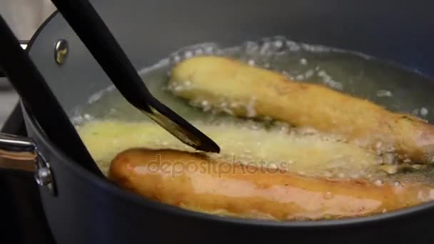 Making corn dogs footage — Stock Footage Making corn dogs footage Royalty Free Stock Video