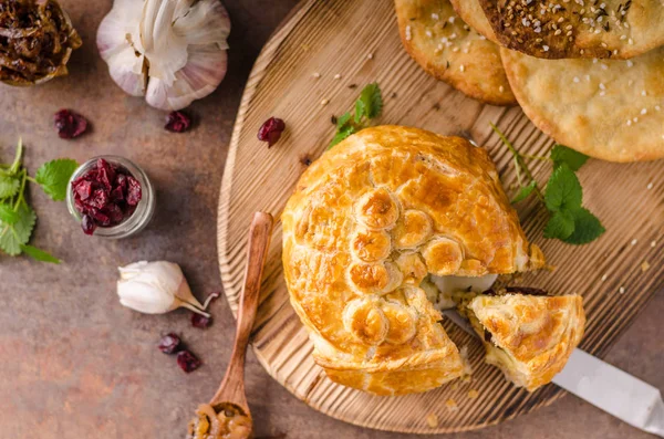 Puff pastry stuffed by camembert — Stock Photo, Image