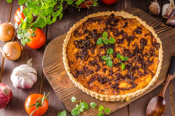 Deliciosa cebolla quiche — Foto de Stock