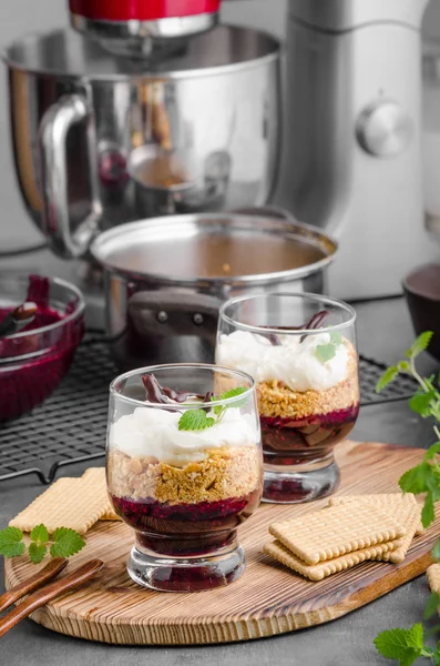 Bolo de queijo em vidro — Fotografia de Stock