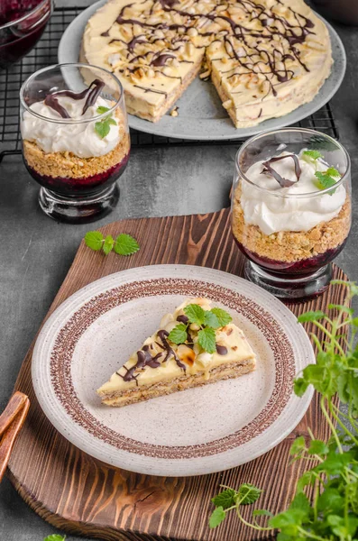 Amandelen chocolade taart — Stockfoto