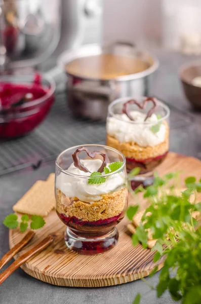 Bolo de queijo em vidro — Fotografia de Stock