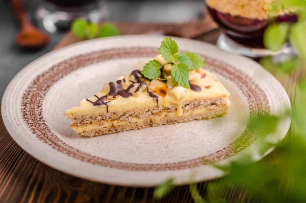 Almonds chocolate cake — Stock Photo, Image