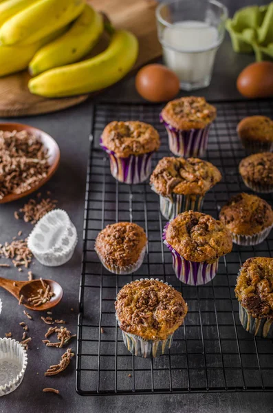 Bananen-Vollkornmuffins — Stockfoto