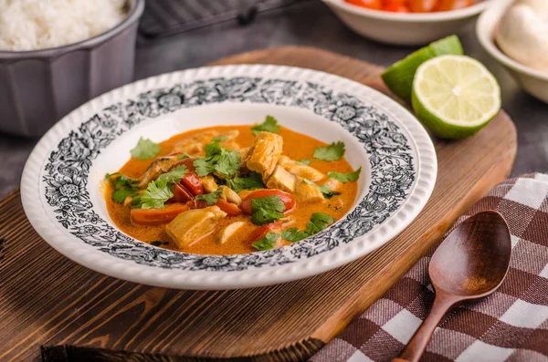 Delizioso pollo al curry con verdure — Foto Stock