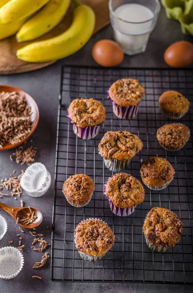 Bananen-Vollkornmuffins — Stockfoto