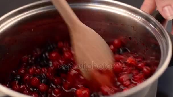 Rustikální staré stylizovaný dorty s ovocem začátkem záběry lahodné — Stock video