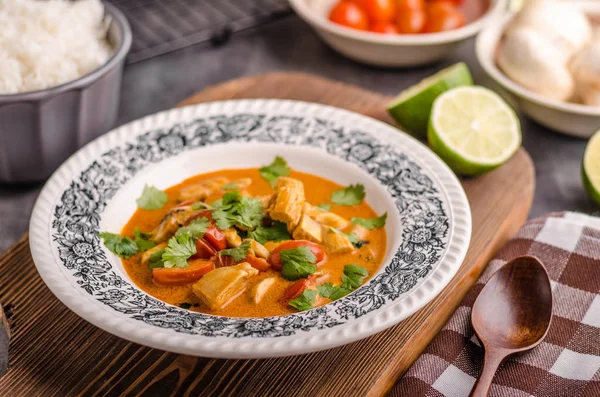 Heerlijke kip curry met groente — Stockfoto