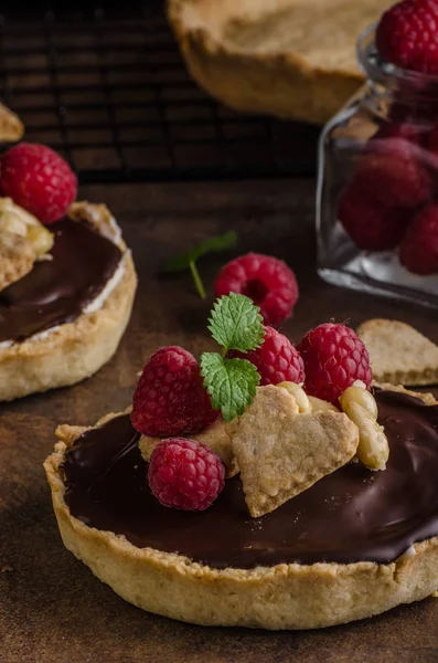 Tartaletti al cioccolato con noci — Foto Stock