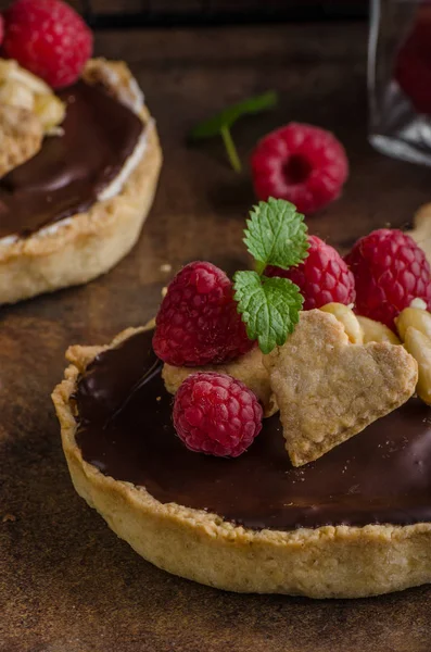 Tartaletti al cioccolato con noci — Foto Stock