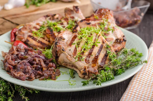 Grilled pork chops — Stock Photo, Image
