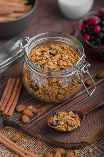 Granola assada com bagas — Fotografia de Stock