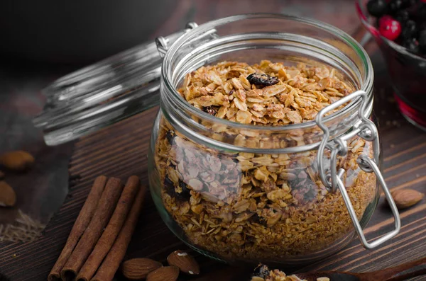 Granola assada com bagas — Fotografia de Stock