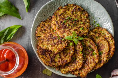 Sarımsak ile kızarmış patates gözlemesi