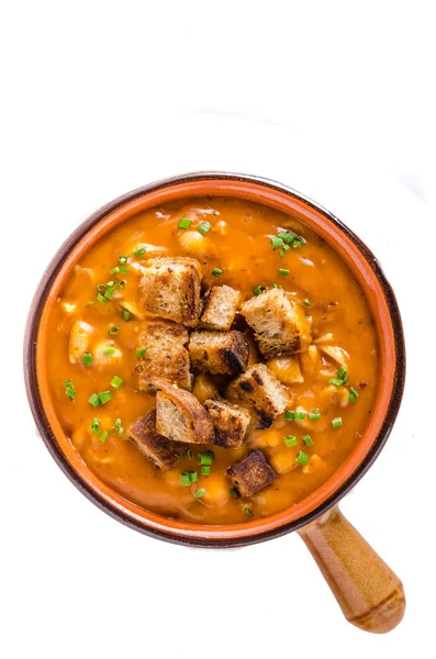 Sopa de gulash con croutons — Foto de Stock