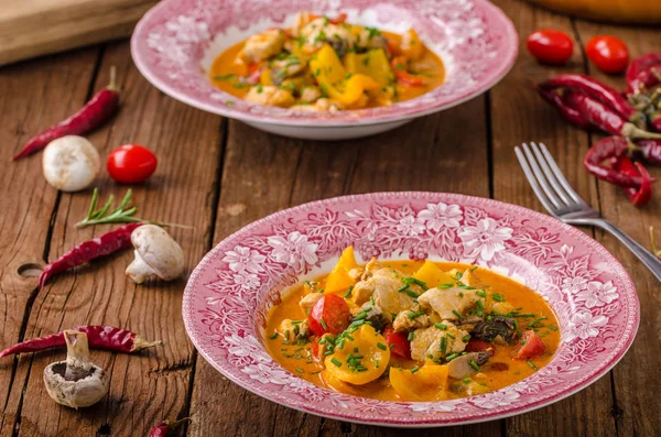 Kyckling curry grönsaker delish mat — Stockfoto