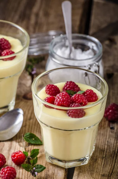 Vannila Beeren Pudding — Stockfoto