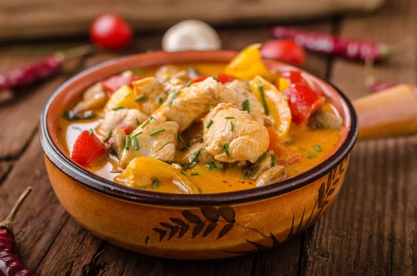 Pollo curry verdura cibo delizioso — Foto Stock