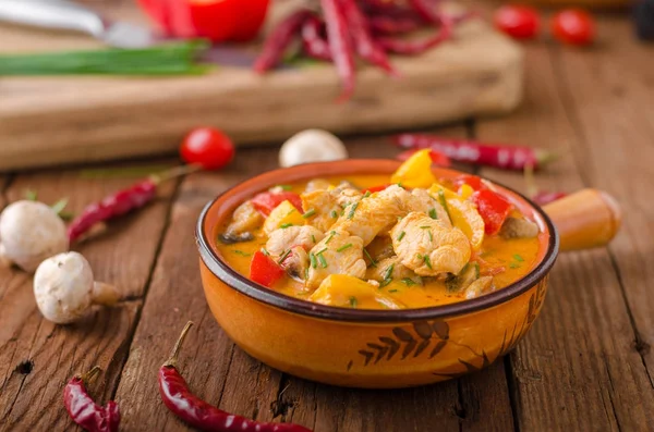 Kurczak curry warzywne delish żywności — Zdjęcie stockowe