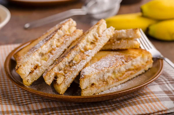 Panino alla banana al burro di arachidi — Foto Stock