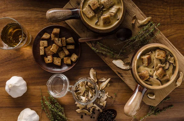 Rustic mushrooms soup — Stock Photo, Image