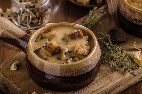 Rustic mushrooms soup — Stock Image Rustic mushrooms soup Stock Photo