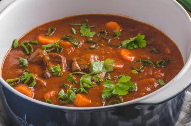 Beef stew with carrots clipart