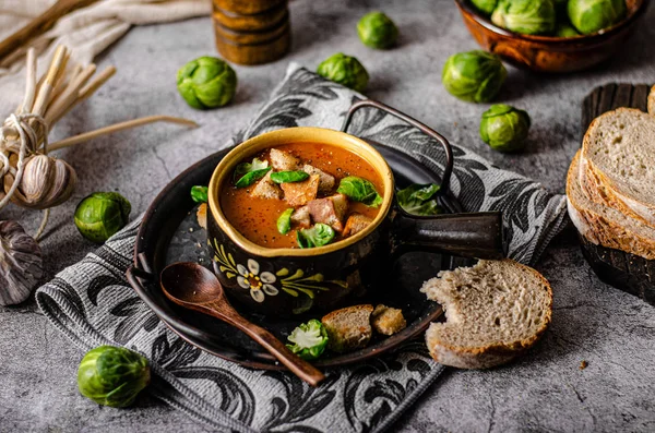 Deliziosa zuppa di gulasch fatta in casa — Foto Stock