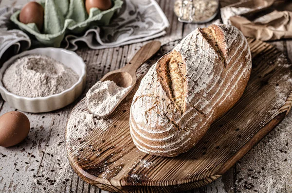 Domácí kmínový chléb — Stock fotografie