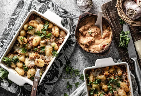 Gnocchi gratinati con formaggio — Foto Stock