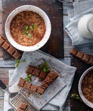 Delicious homemade chocolate pudding