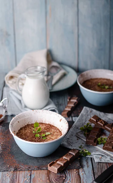 Delicious homemade chocolate pudding — 스톡 사진