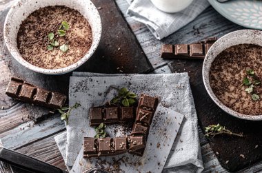 Delicious homemade chocolate pudding