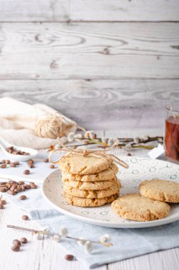 Fındık ve tereyağlı gevrek ve lezzetli buscuits