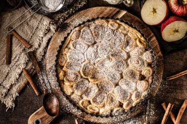 Biyolojik elmalar lezzetli turtalar, lezzetli ve basit yemekler.
