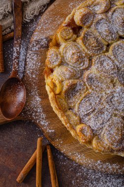 Biyolojik elmalar lezzetli turtalar, lezzetli ve basit yemekler.