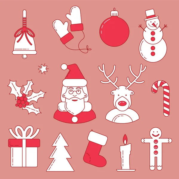 Santa claus en herten — Stockvector