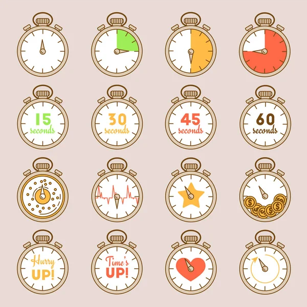 Set of timers collection — Stock Vector