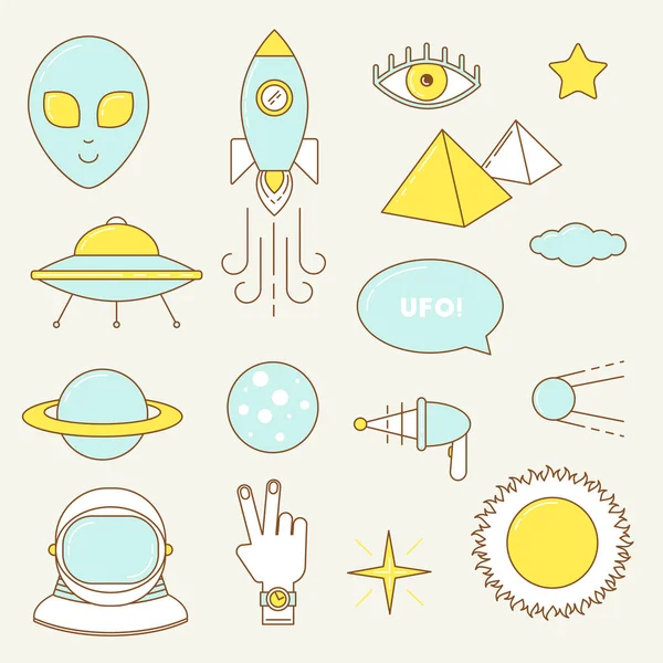 Modèle sans couture avec extraterrestre — Image vectorielle