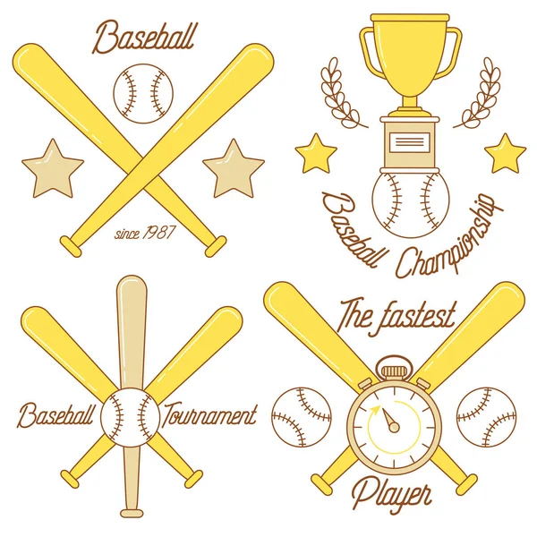 Diseño del logo de la línea de béisbol — Vector de stock