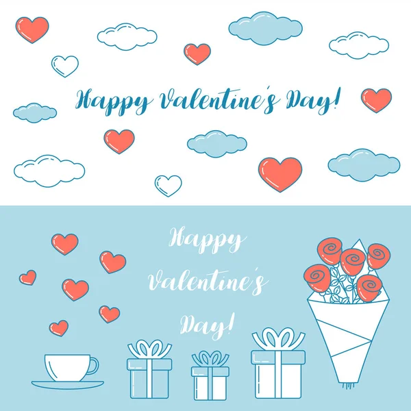 Happy Valentijnsdag banners — Stockvector